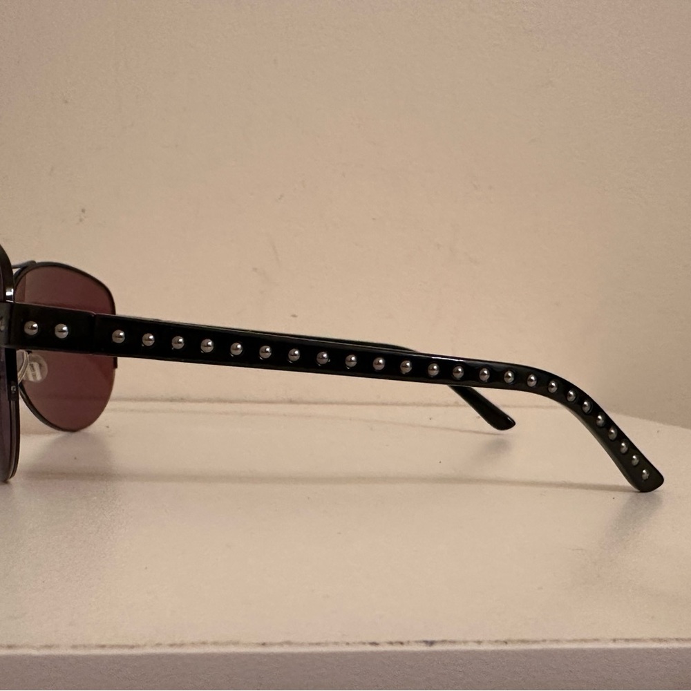 Jimmy Choo Black Aviator Sunglasses with Purple Lenses - Picture 3 of 5